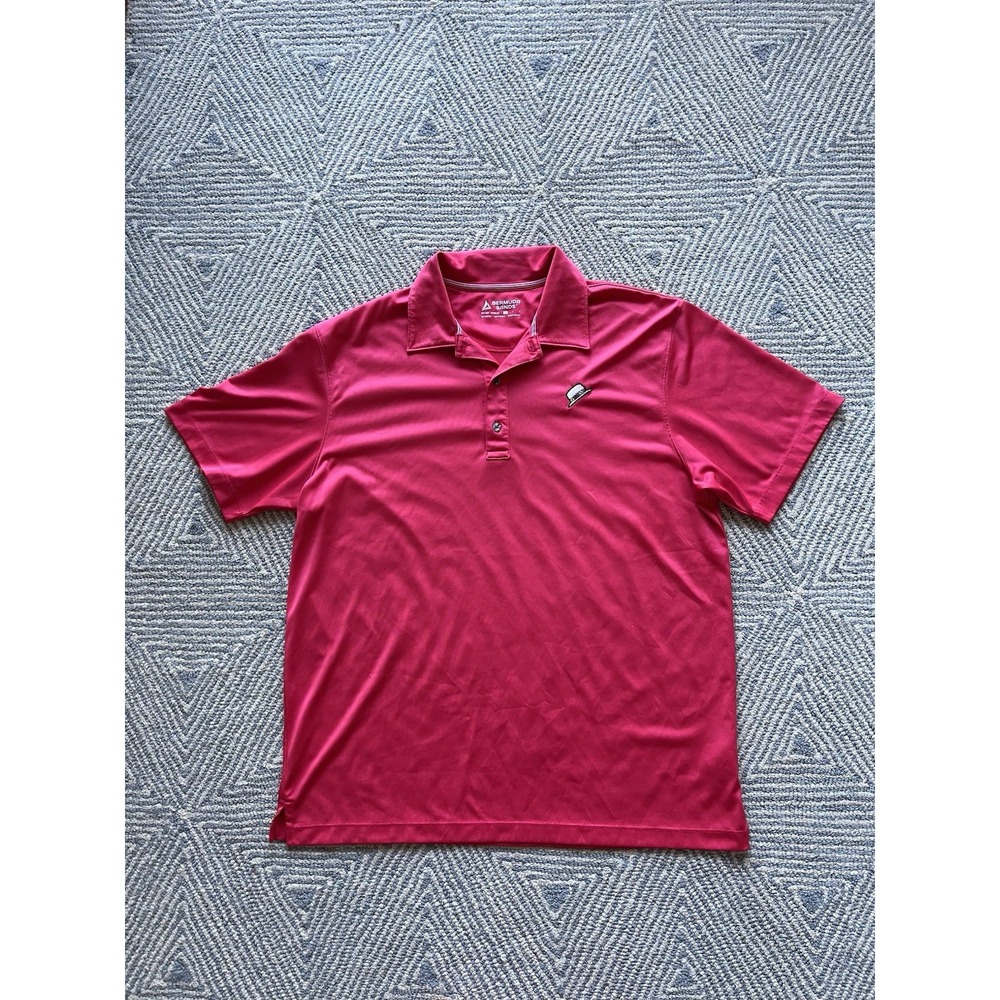 Bermuda Sands Wick Away Polo Shirt - Hat Logo -‎ Pink - Large